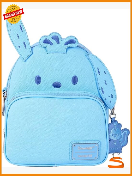 Sanrio Pochacco Convertible Mini Backpack Crossbody, Faux Leather, Zippered main image 5